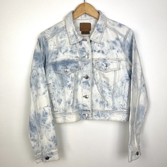 American Eagle Outfitters Jackets & Blazers - American Eagle Women's S Jean Jacket Distressed Acid Wash Cropped 90s Casual